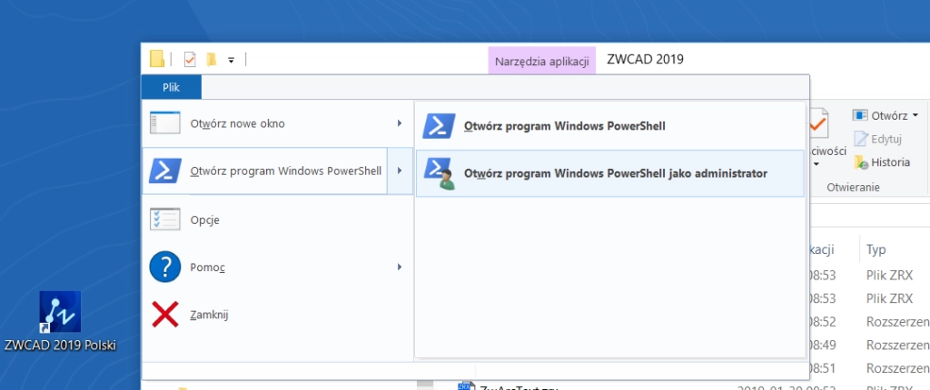 otwórz program windows powershell jako administrator
